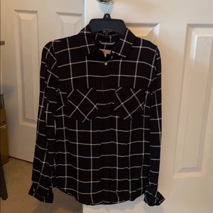 XS black and white flannel